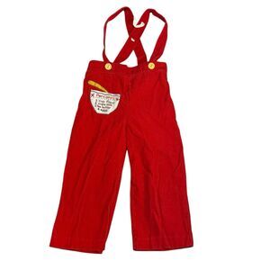 Vintage By Thomas Red Corduroy Overalls Toddler 3 Pancake Recipe Retro Cute 80s